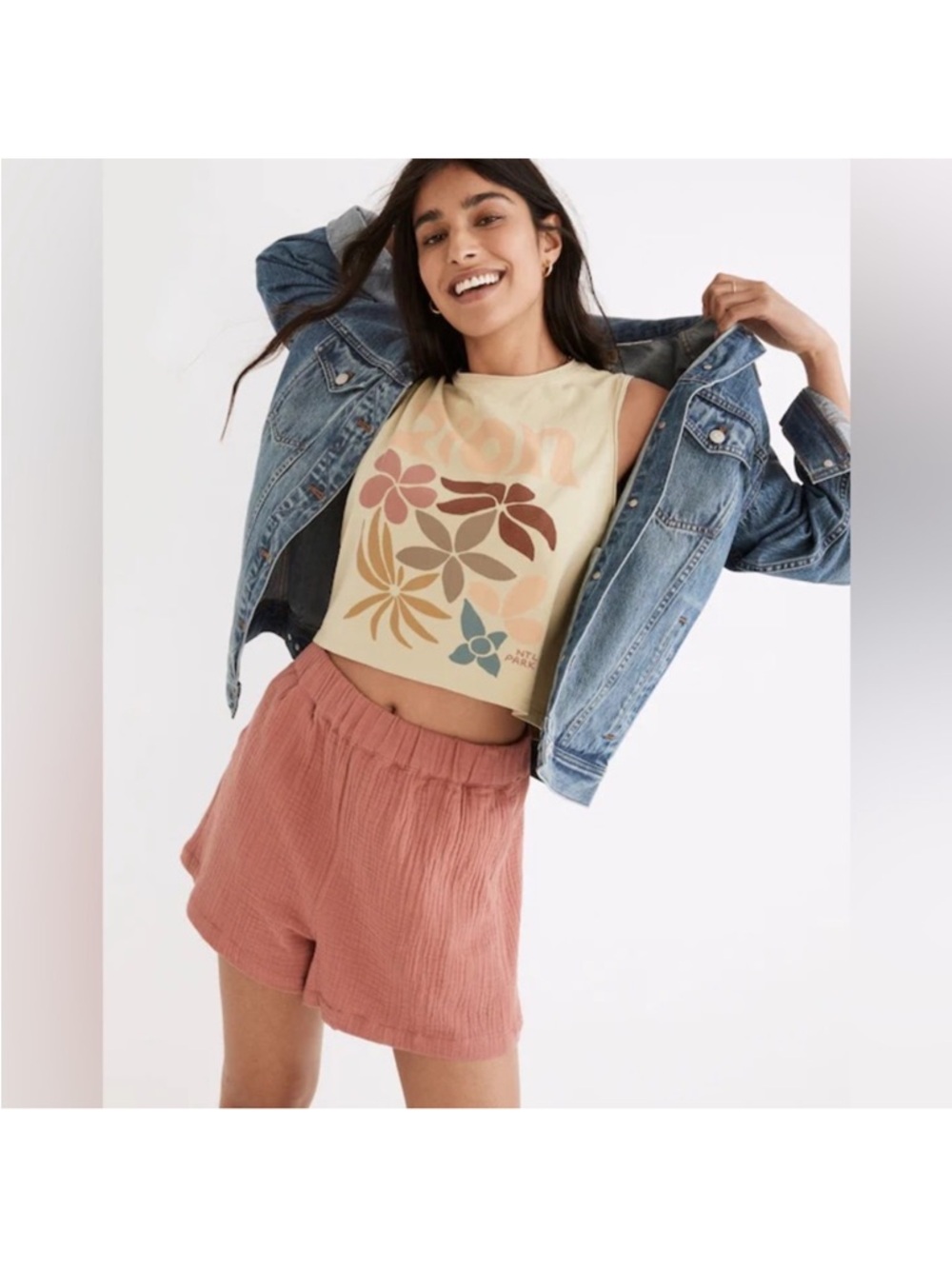 Madewell Rust Pink High-Rise Shorts